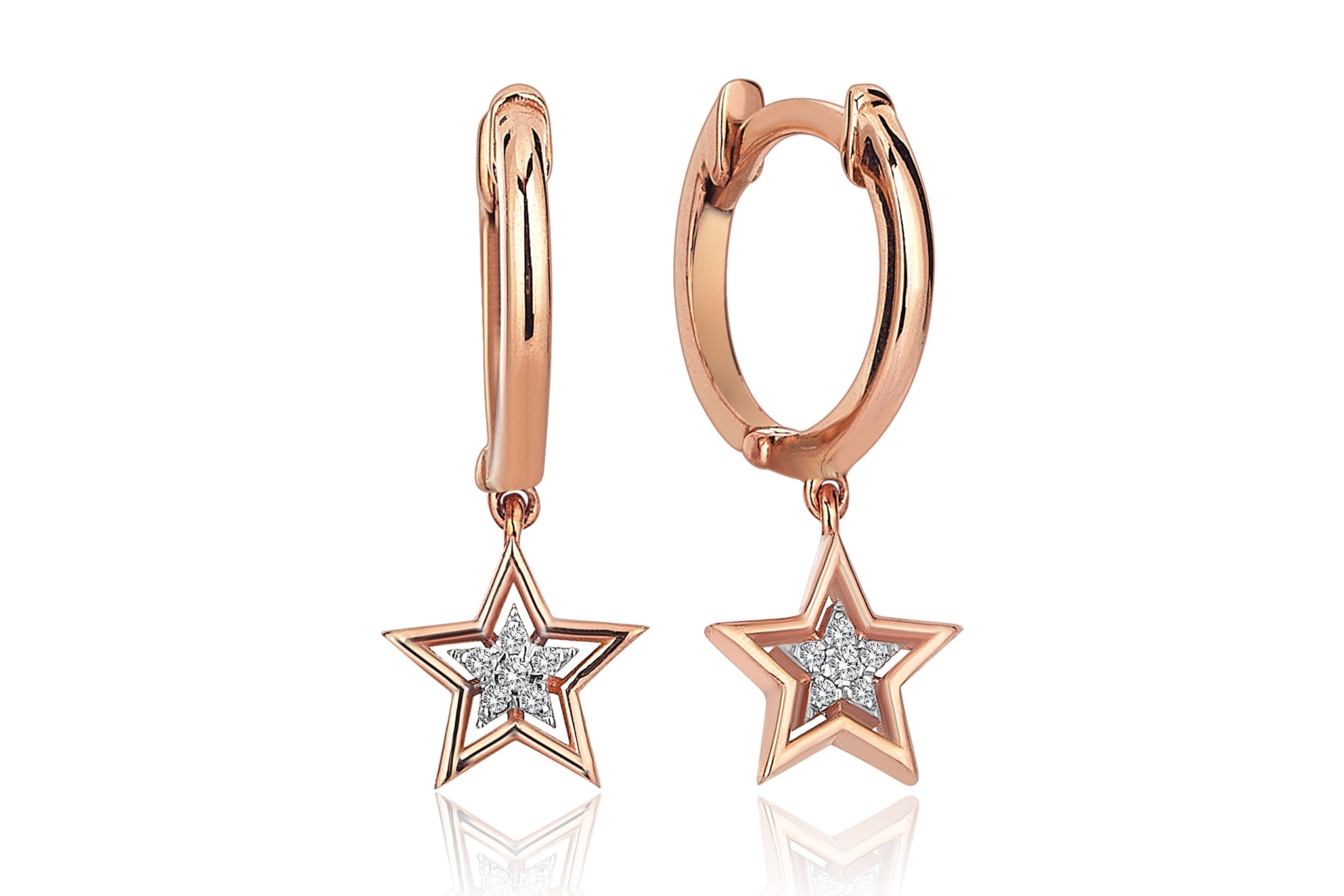 Mahal Star White Earrings