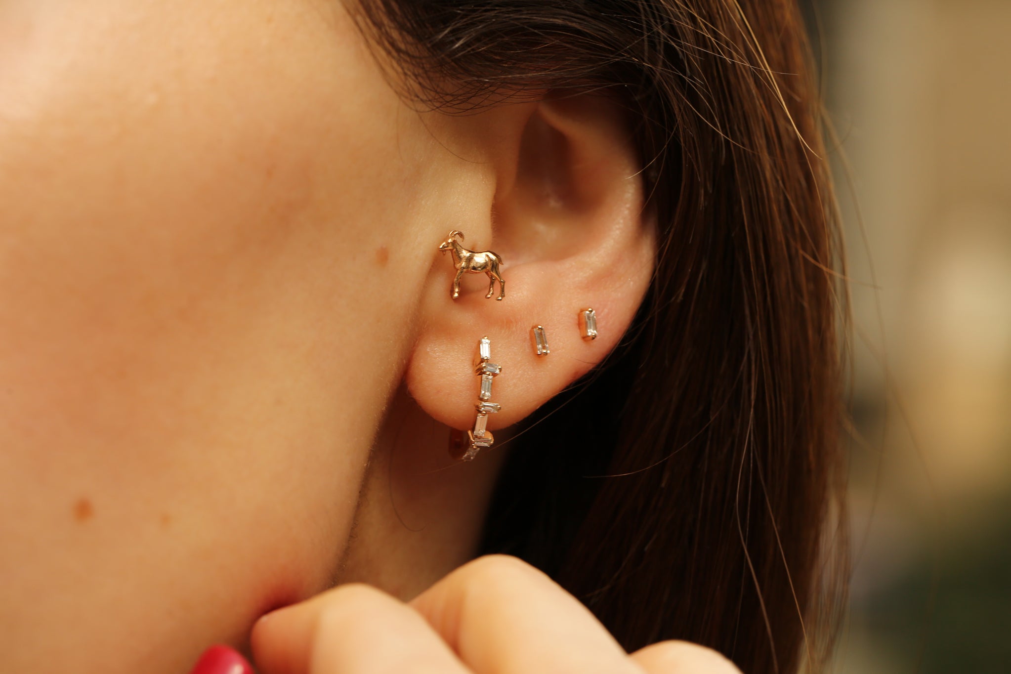 Mini Baguette Earrings