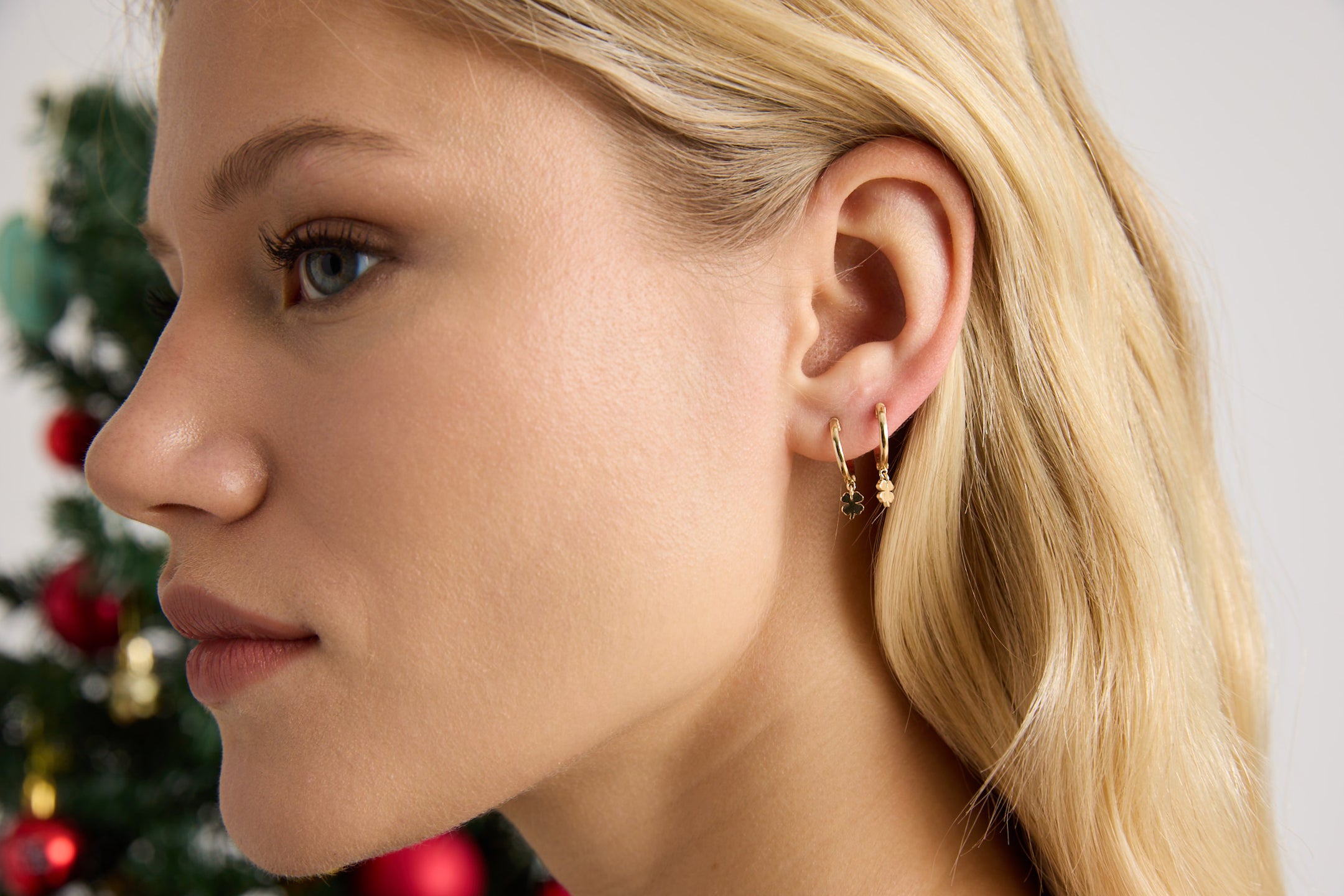Mini Clover Hoop Earrings