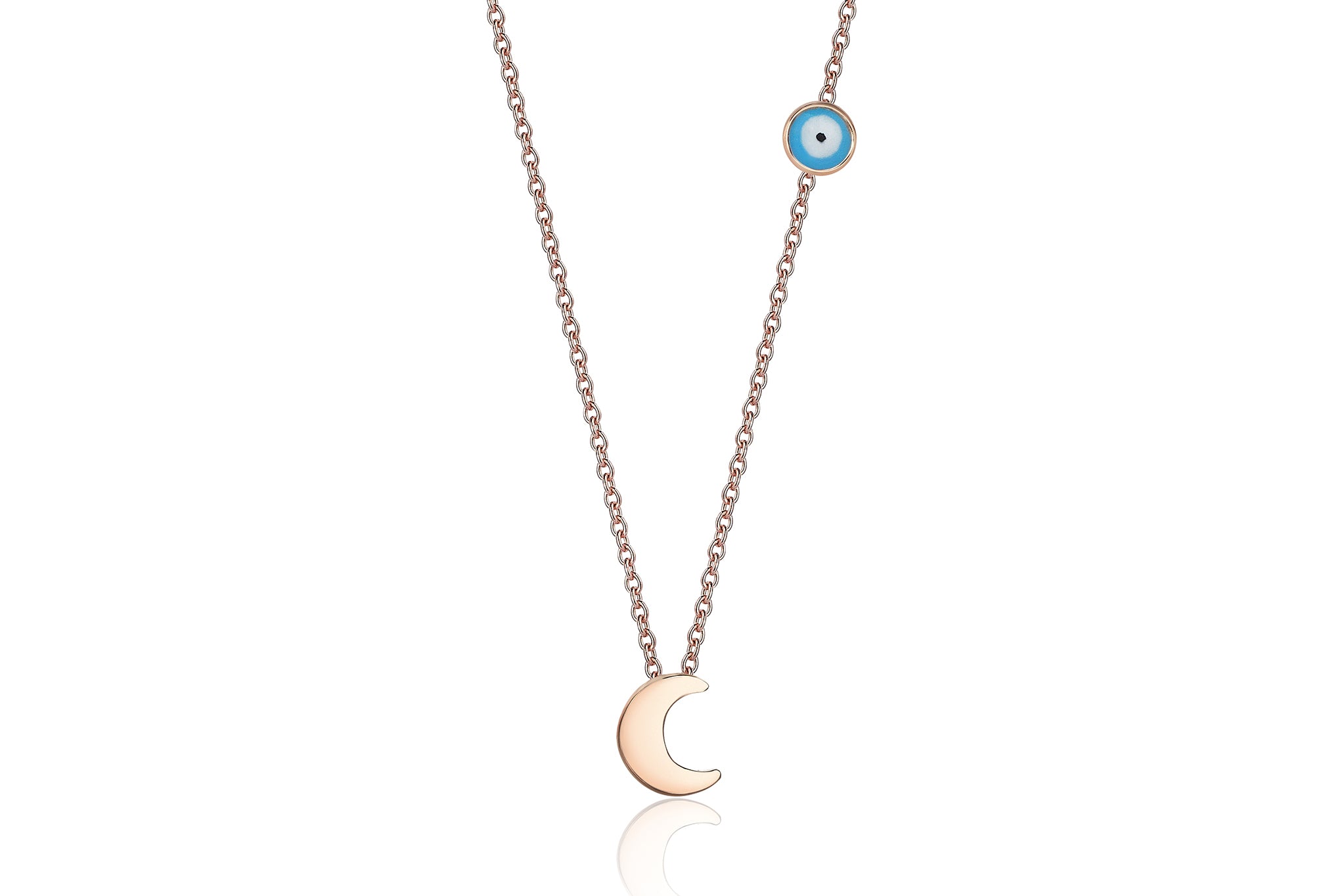 Enameled Moon Necklace