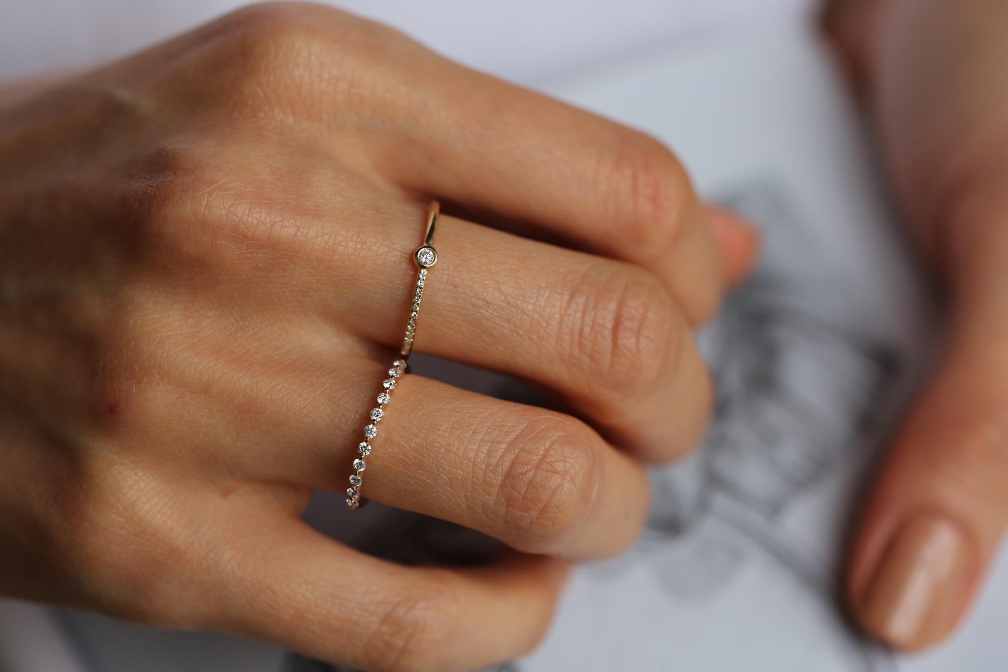 Mini Single Row Stone Ring