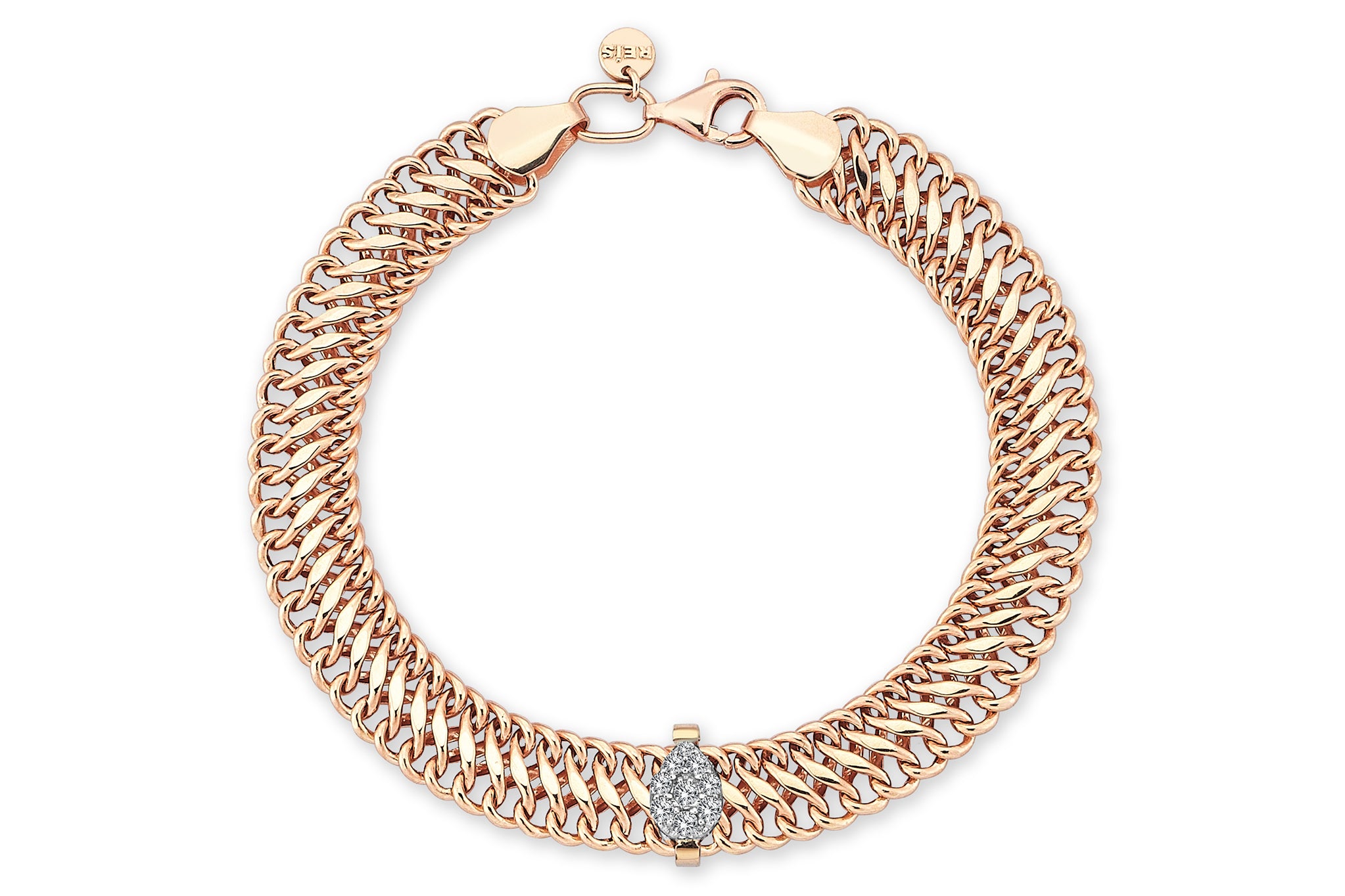 Drop Diamond and Straw Bracelet