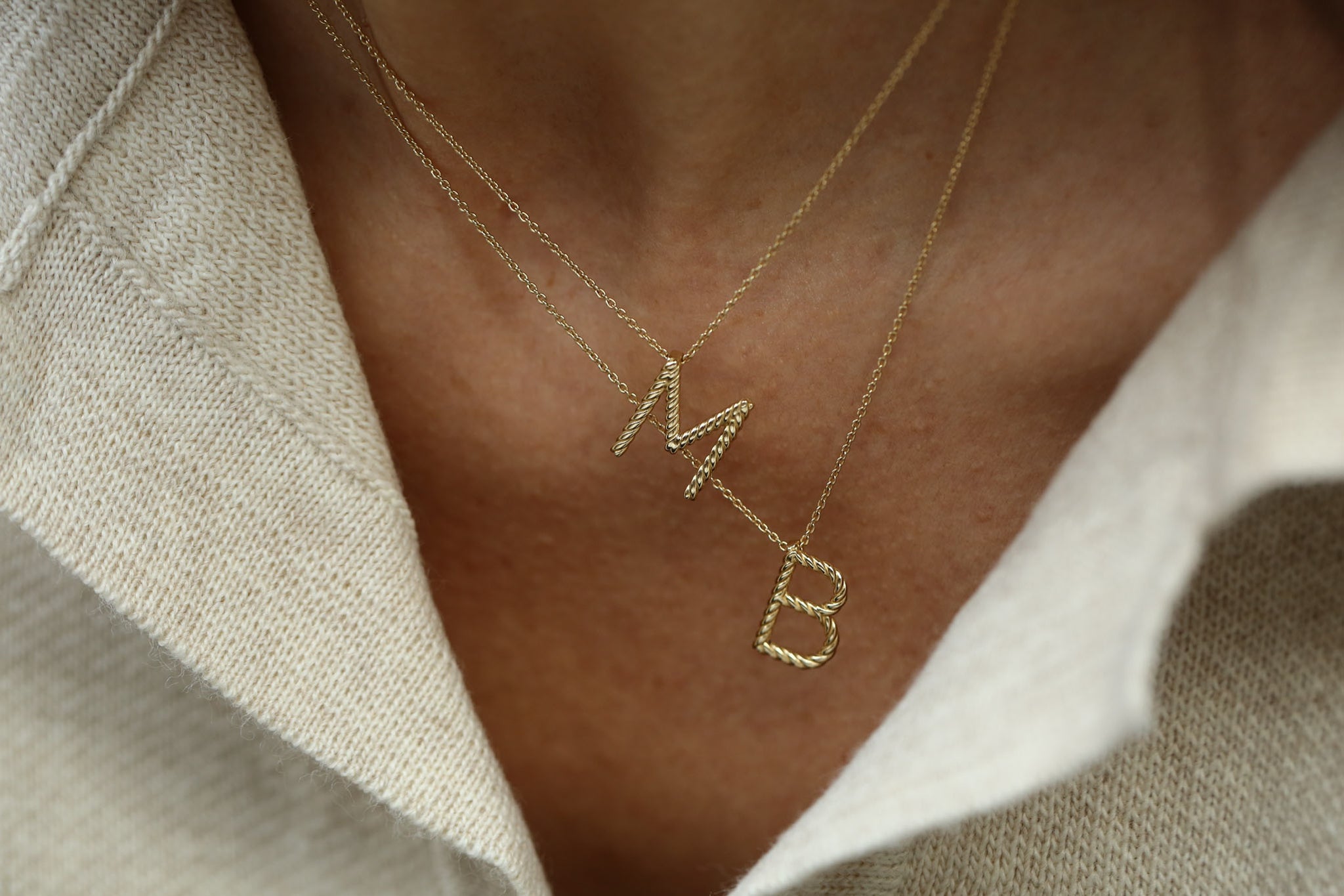 Mini Twisted Letter Necklace