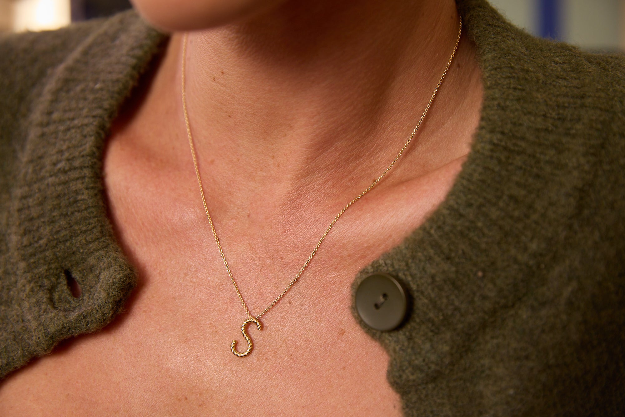 Mini Twisted Letter Necklace