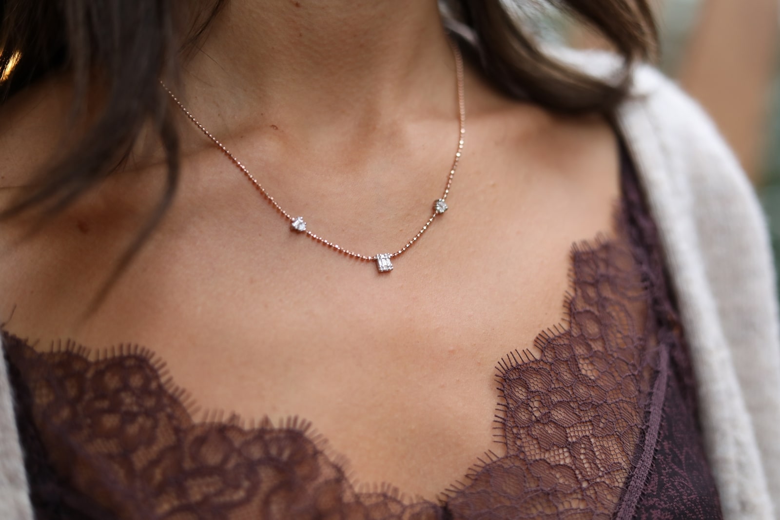 Baguette Diamond Necklace