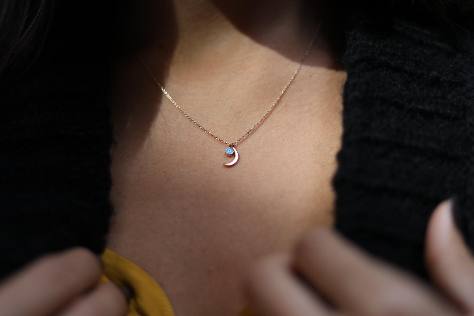 Enameled Moon Necklace 2