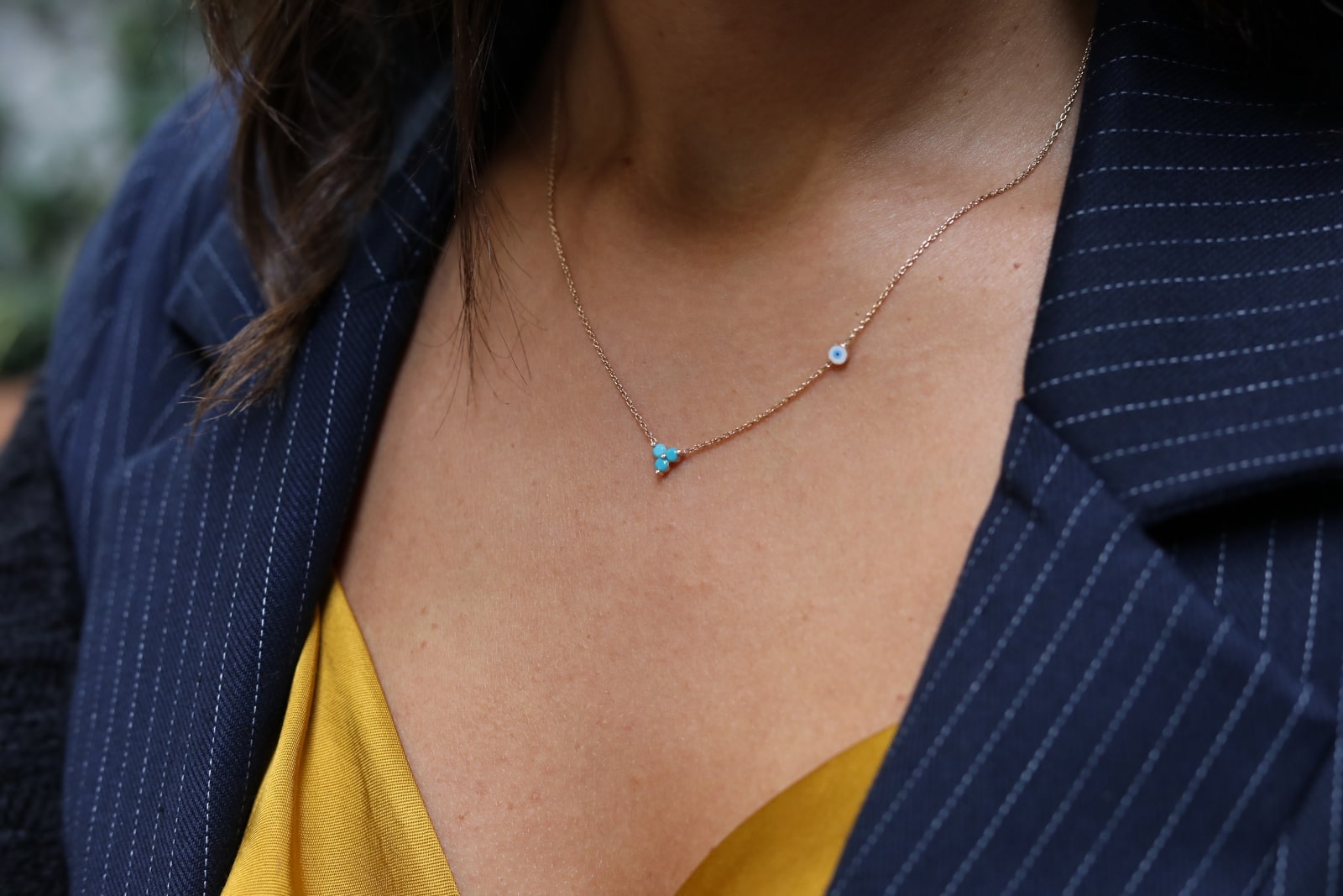 Mini Turquoise and Eye Necklace