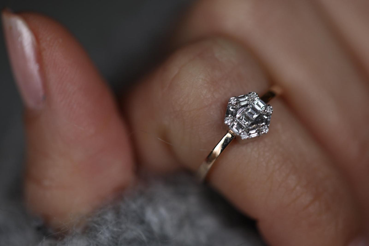 Hexagon Baguette Ring