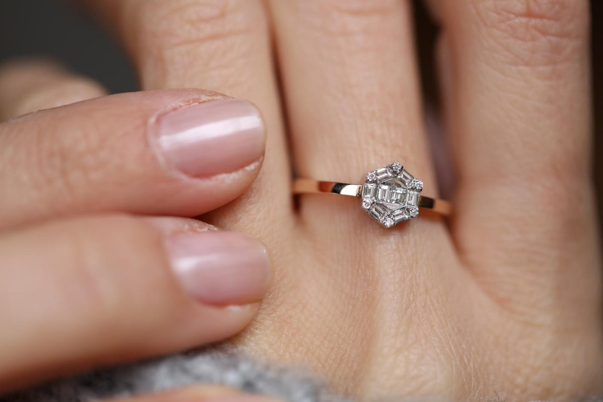 Hexagon Baguette Ring