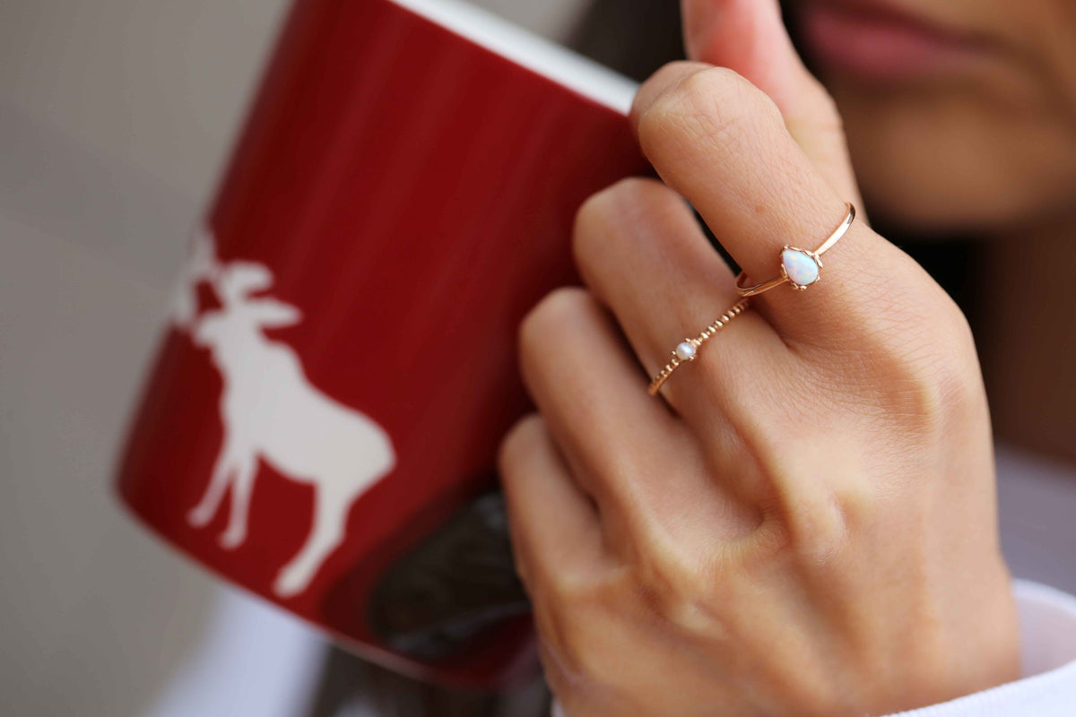 Opal Drop Ring