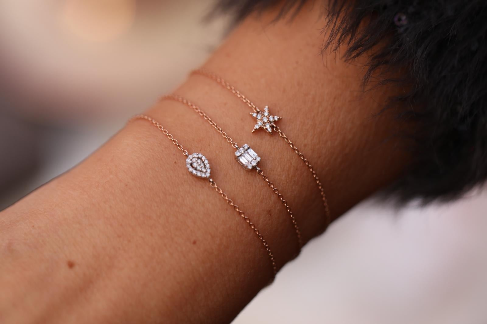 Drop Diamond Chain Bracelet