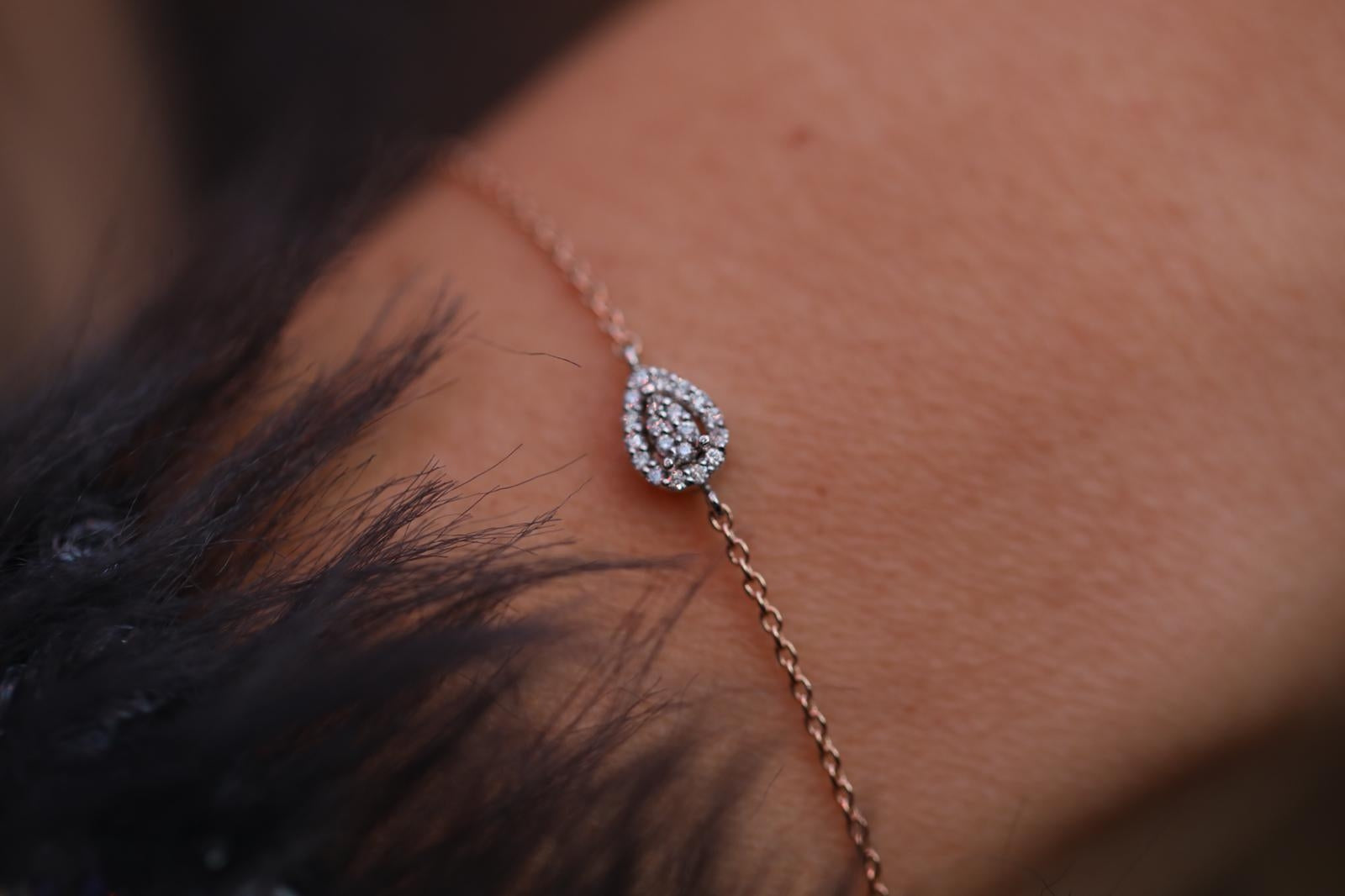 Drop Diamond Chain Bracelet