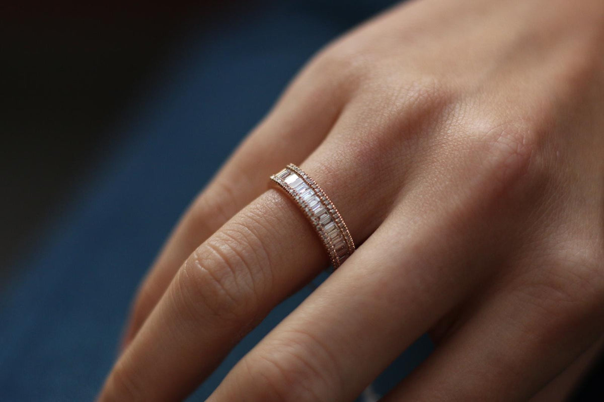 Half Round Baguette Ring