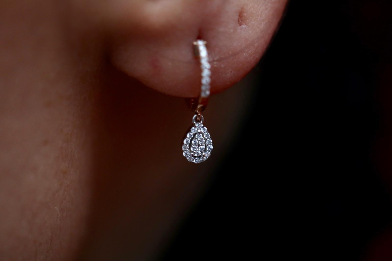 Drop Diamond Earrings