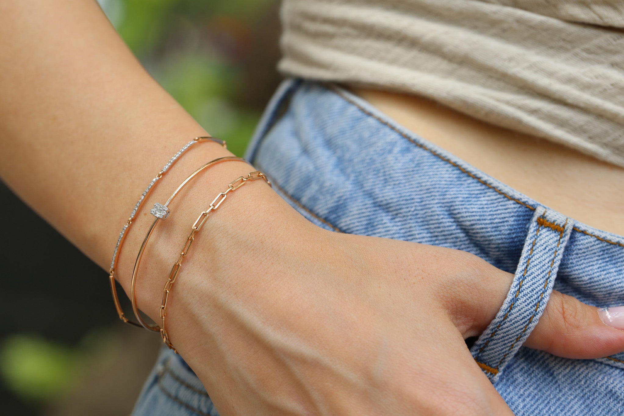 Baguette Wire Bracelet