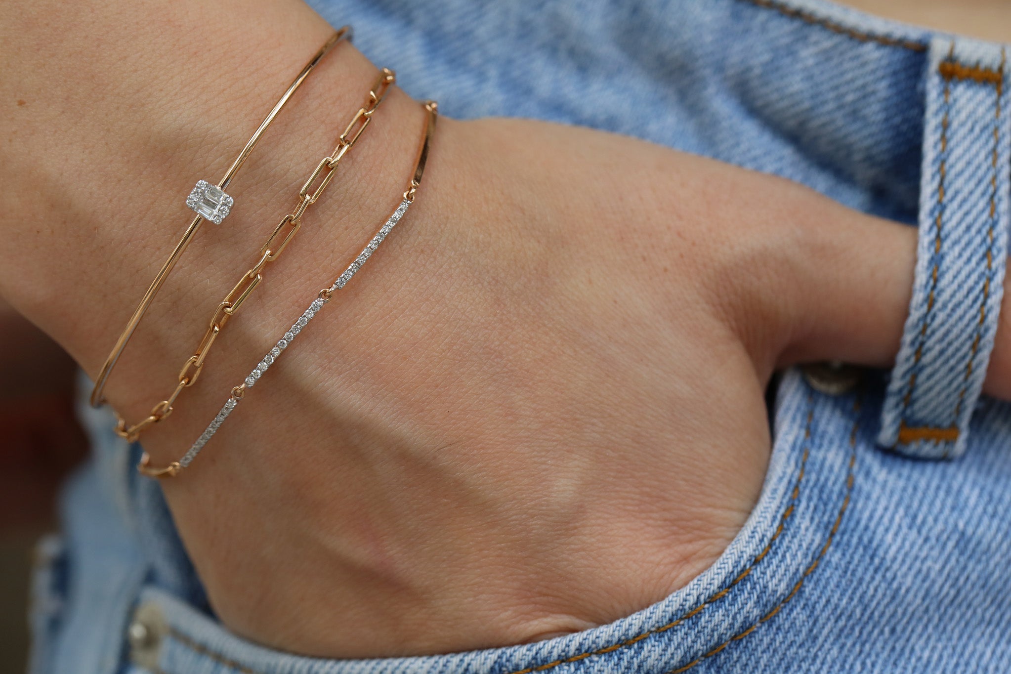 Baguette Wire Bracelet