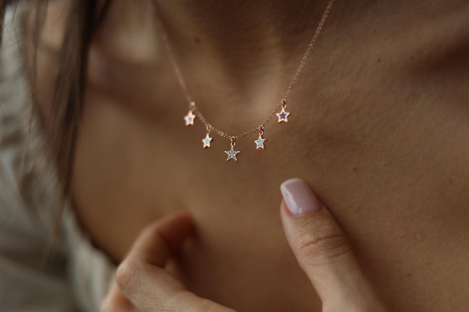 Enamel and Diamond Star