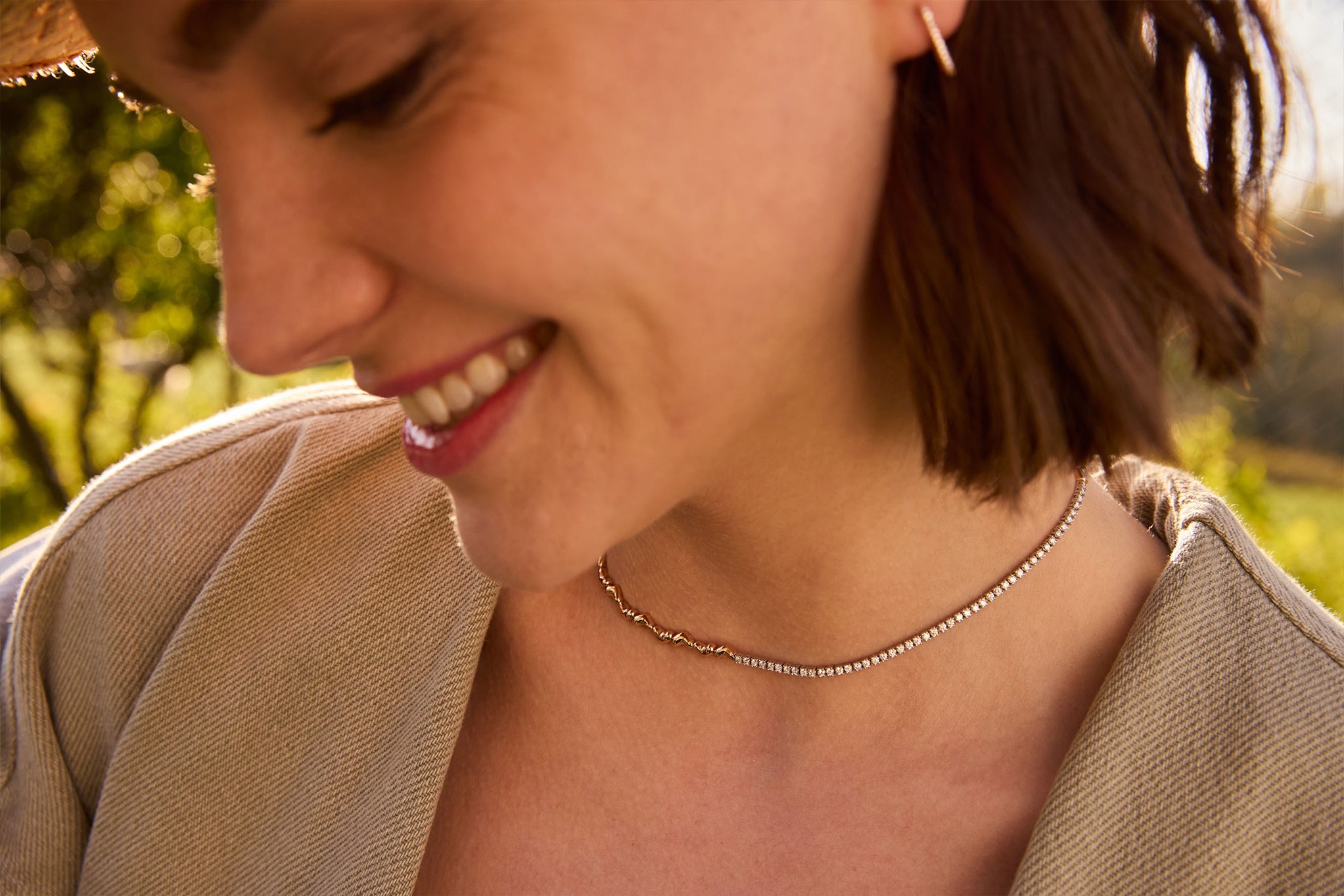 Peanut Heart Tennis Necklace