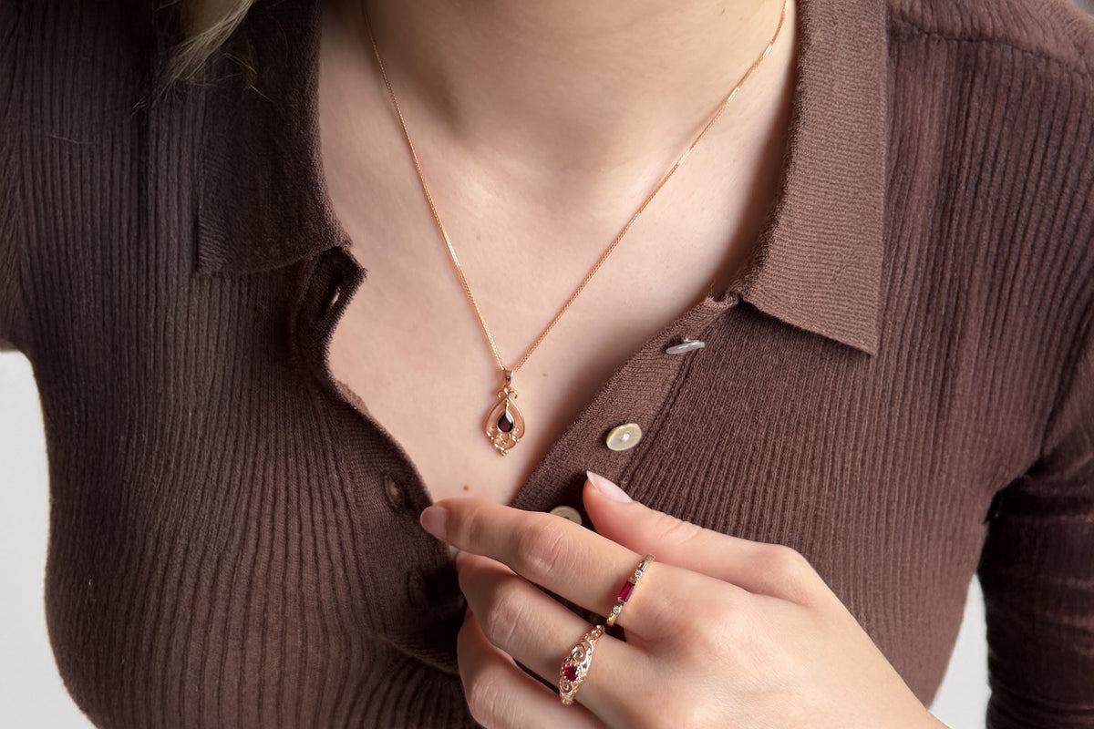 Poem Garnet Necklace