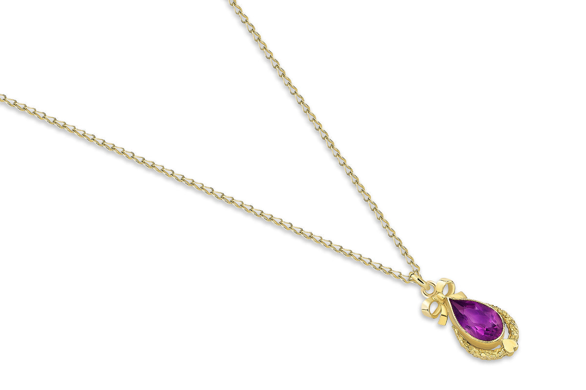 Romantic Ribbon Amethyst Necklace