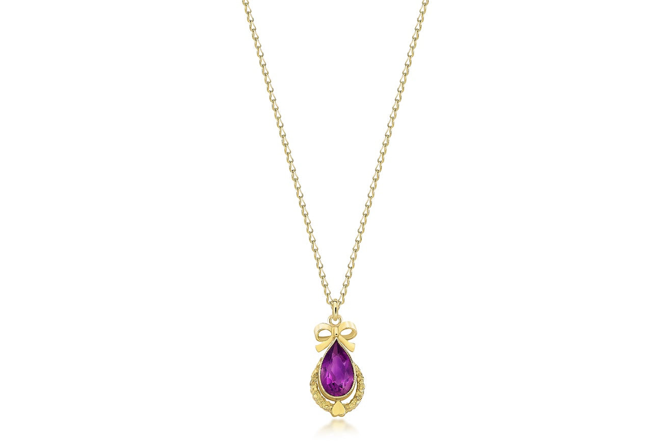 Romantic Ribbon Amethyst Necklace