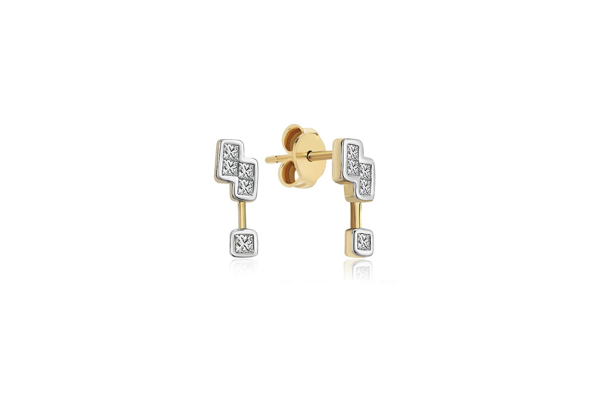 Zigzag Block Earrings
