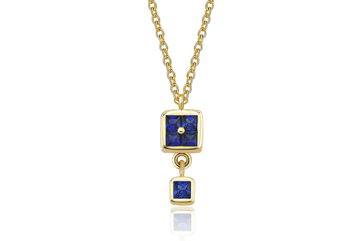 Mini Block Blue Necklace