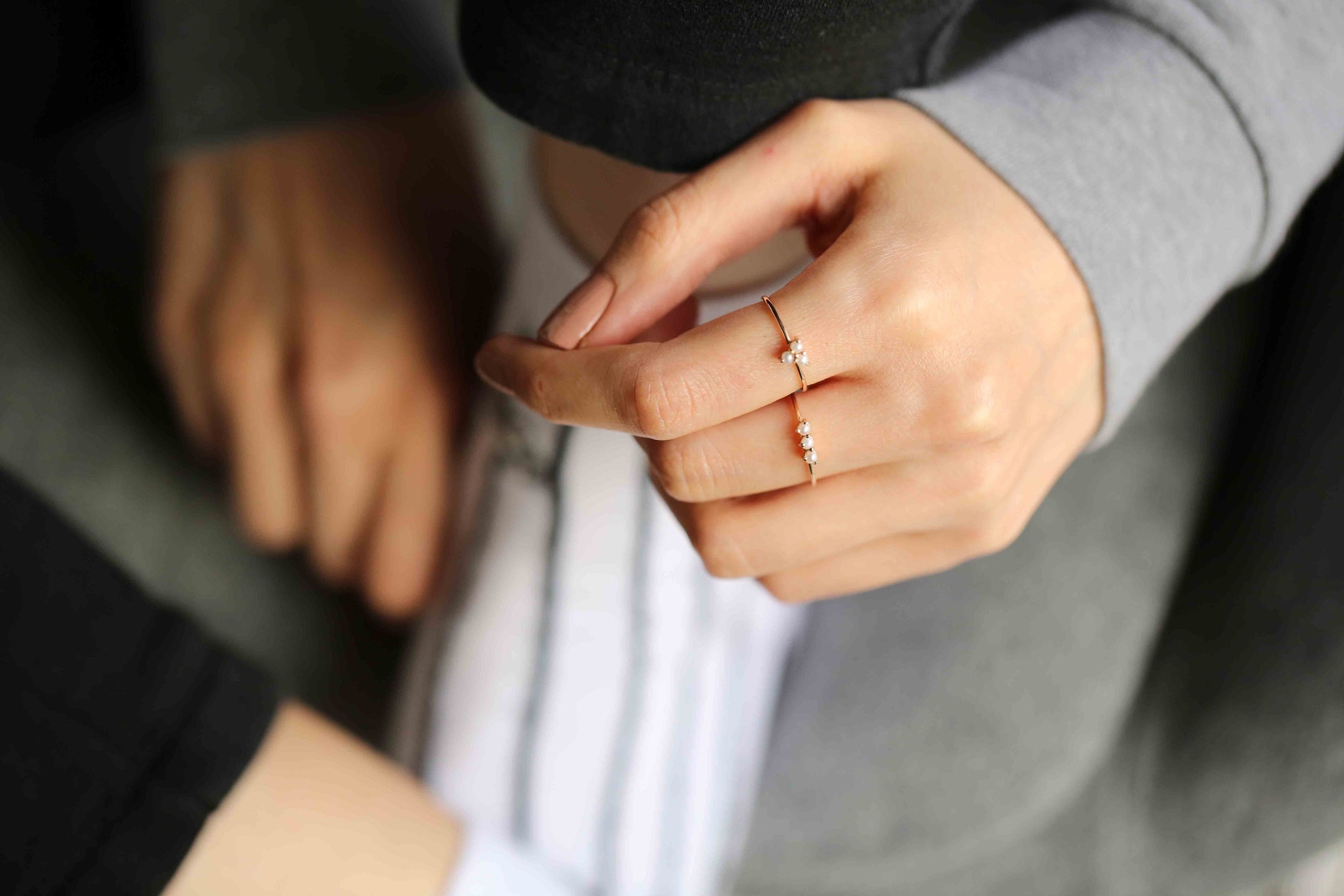 Three Row Pearl Ring