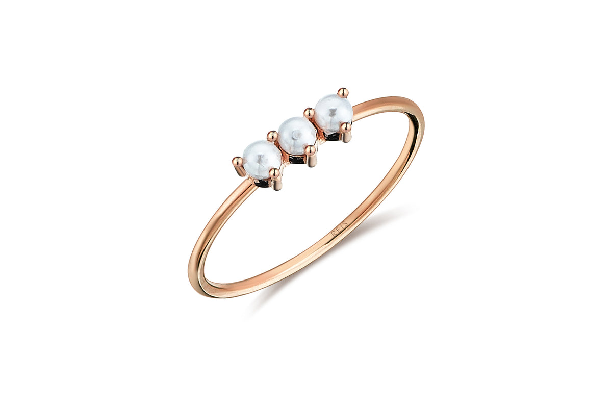 Three Row Pearl Ring