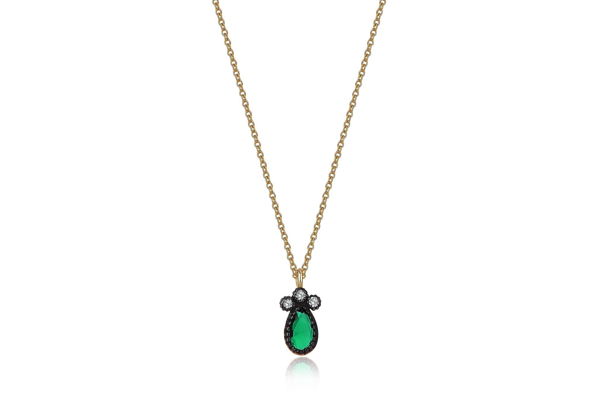 Drop Emerald Necklace