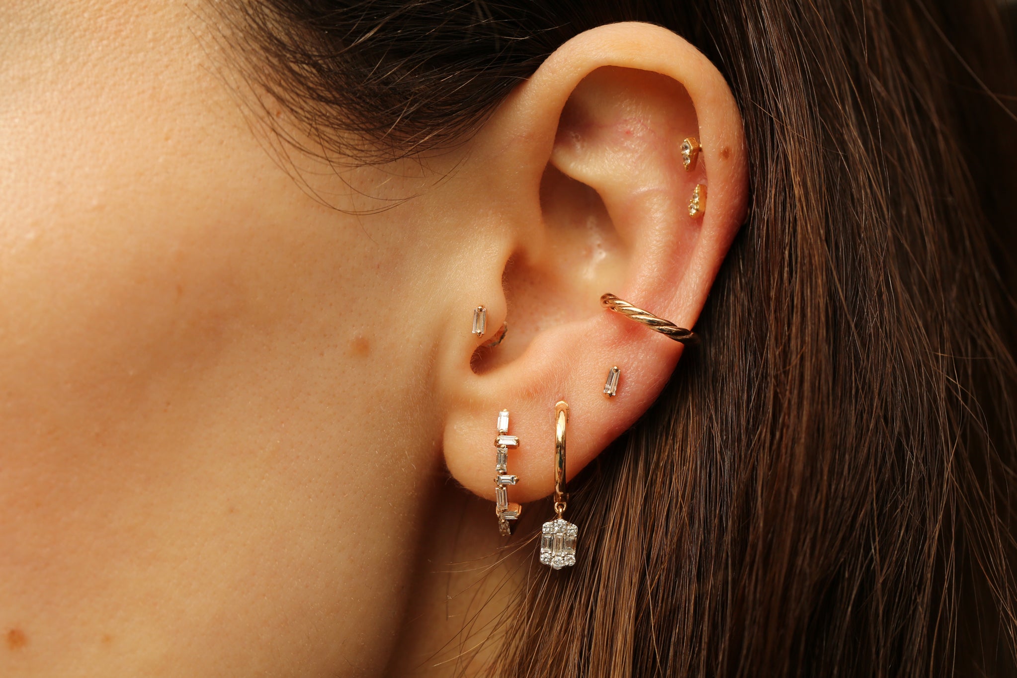 Baguette Earrings Hexagon