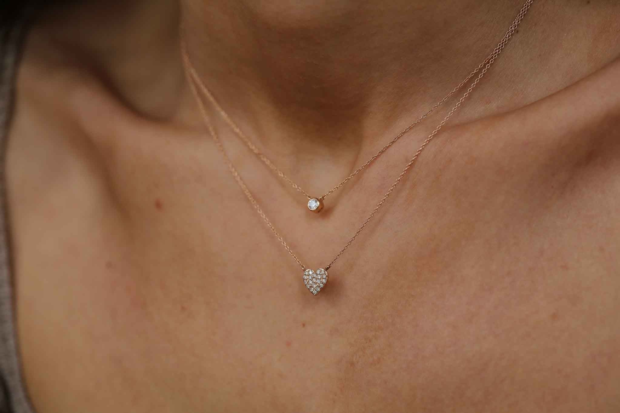 Mini Single Stone Diamond Necklace