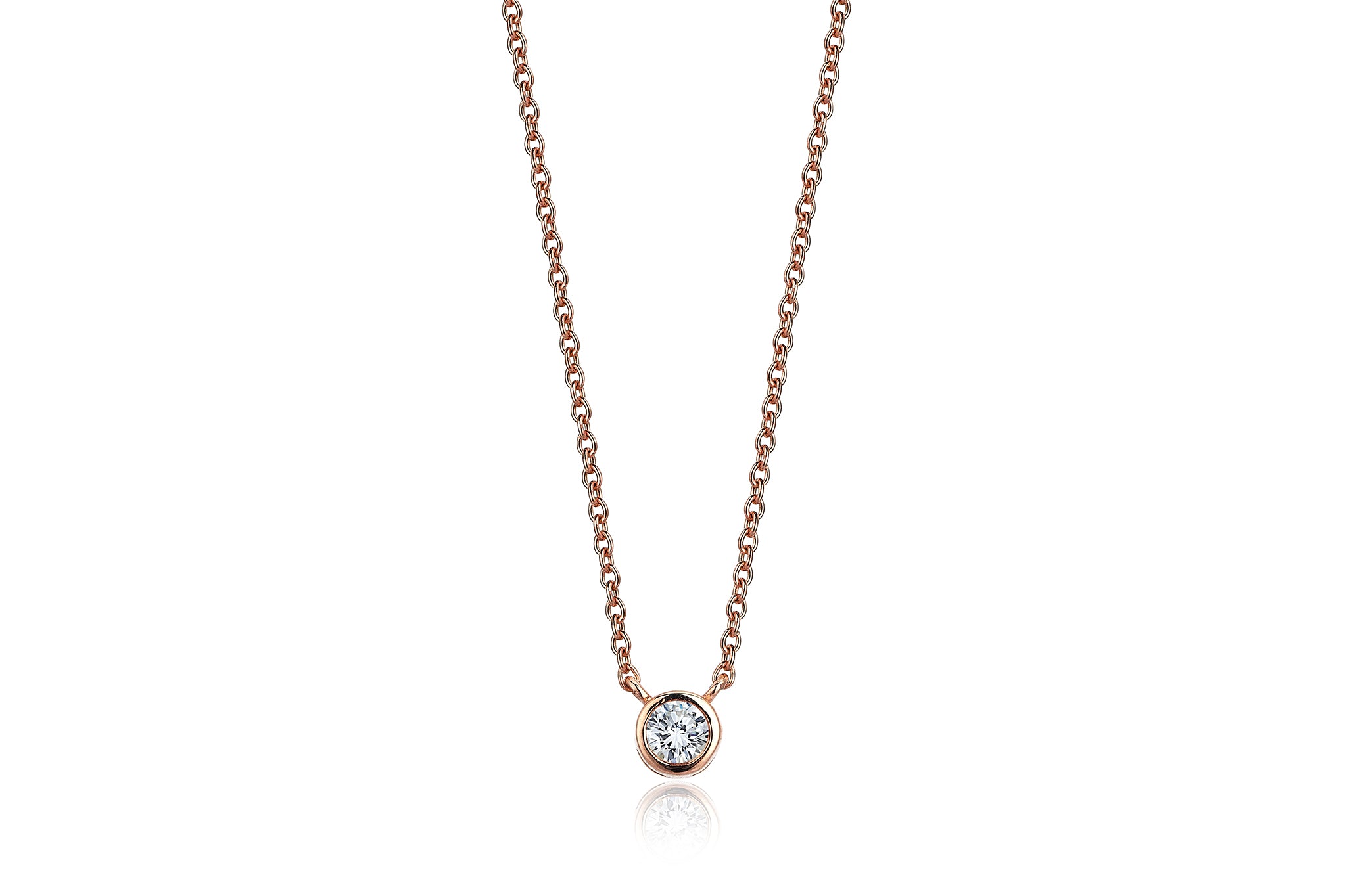 Single Stone 0.15 Carat Diamond Necklace