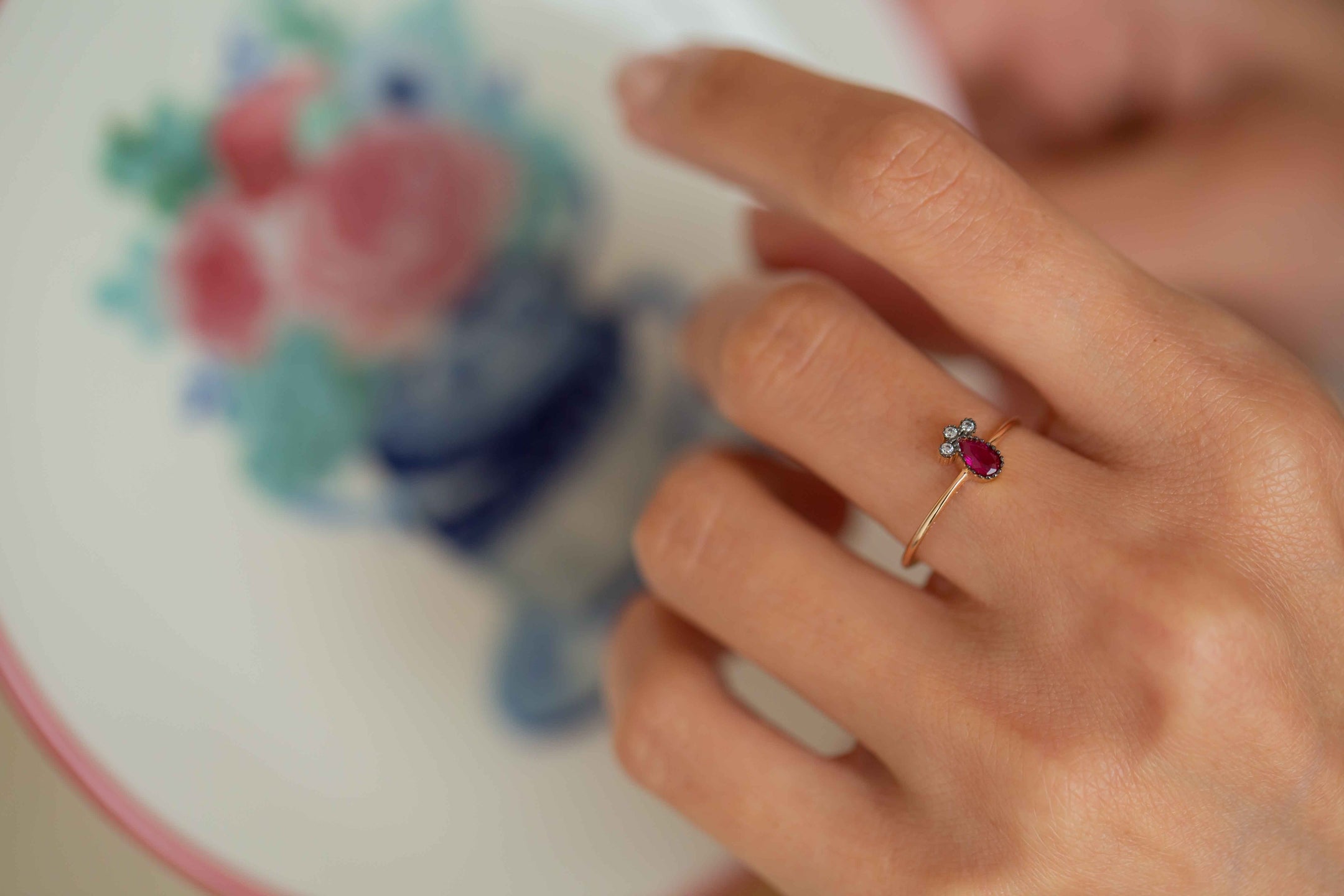 Drop Ruby Ring