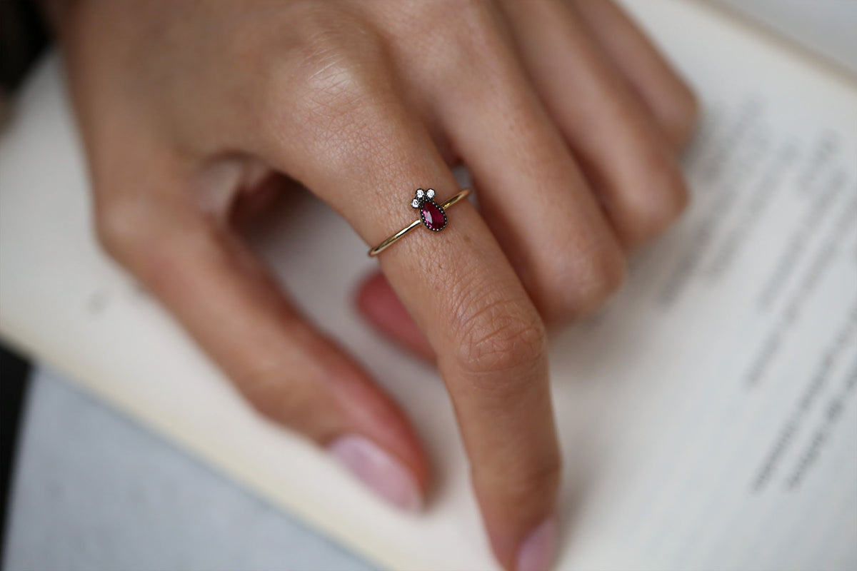 Drop Ruby Ring