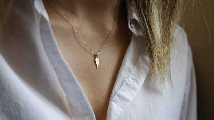 Angel Wing with Pearl Stone