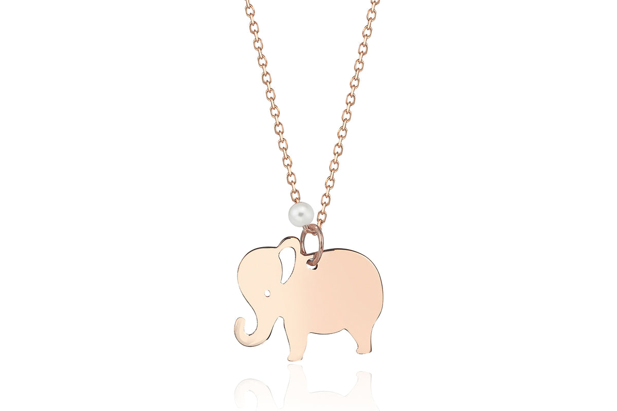 Pearl Stone Elephant Necklace