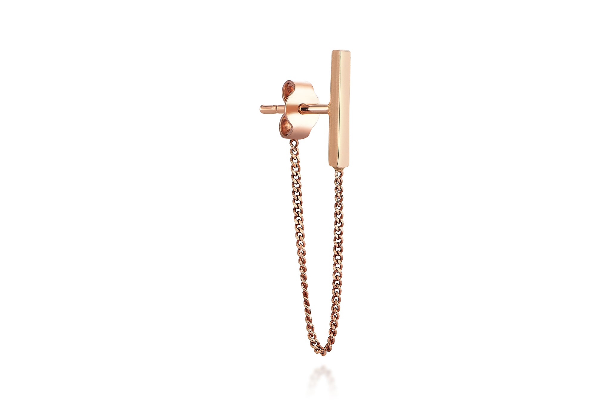 Half Chain Short Stud Earrings