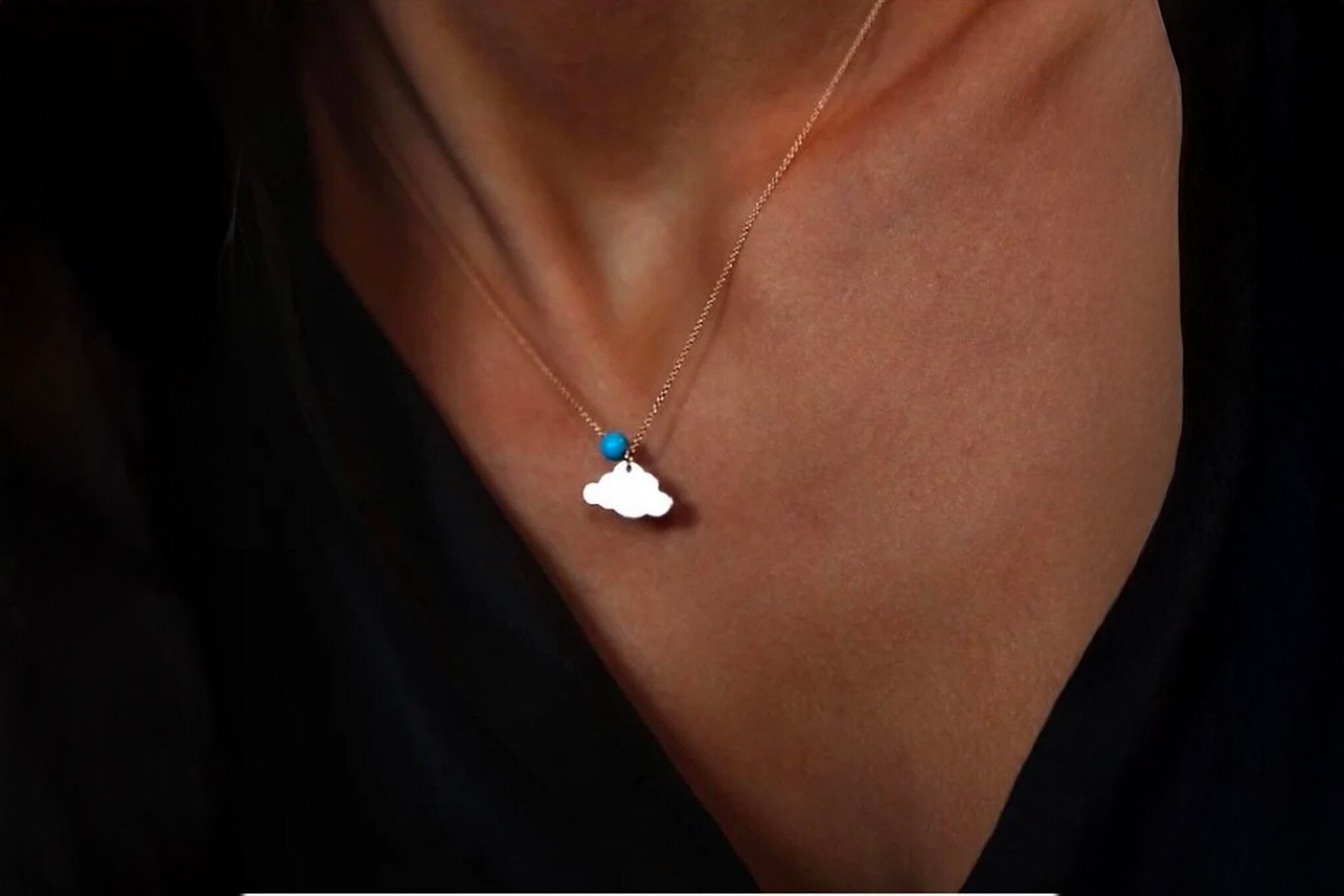 Turquoise Stone Cloud Necklace