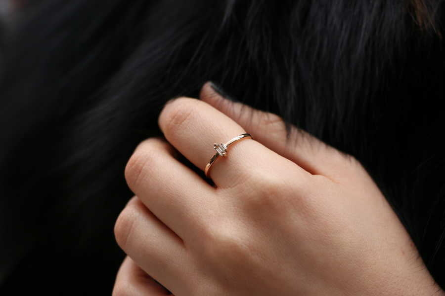Mini Double Baguette Diamond Ring