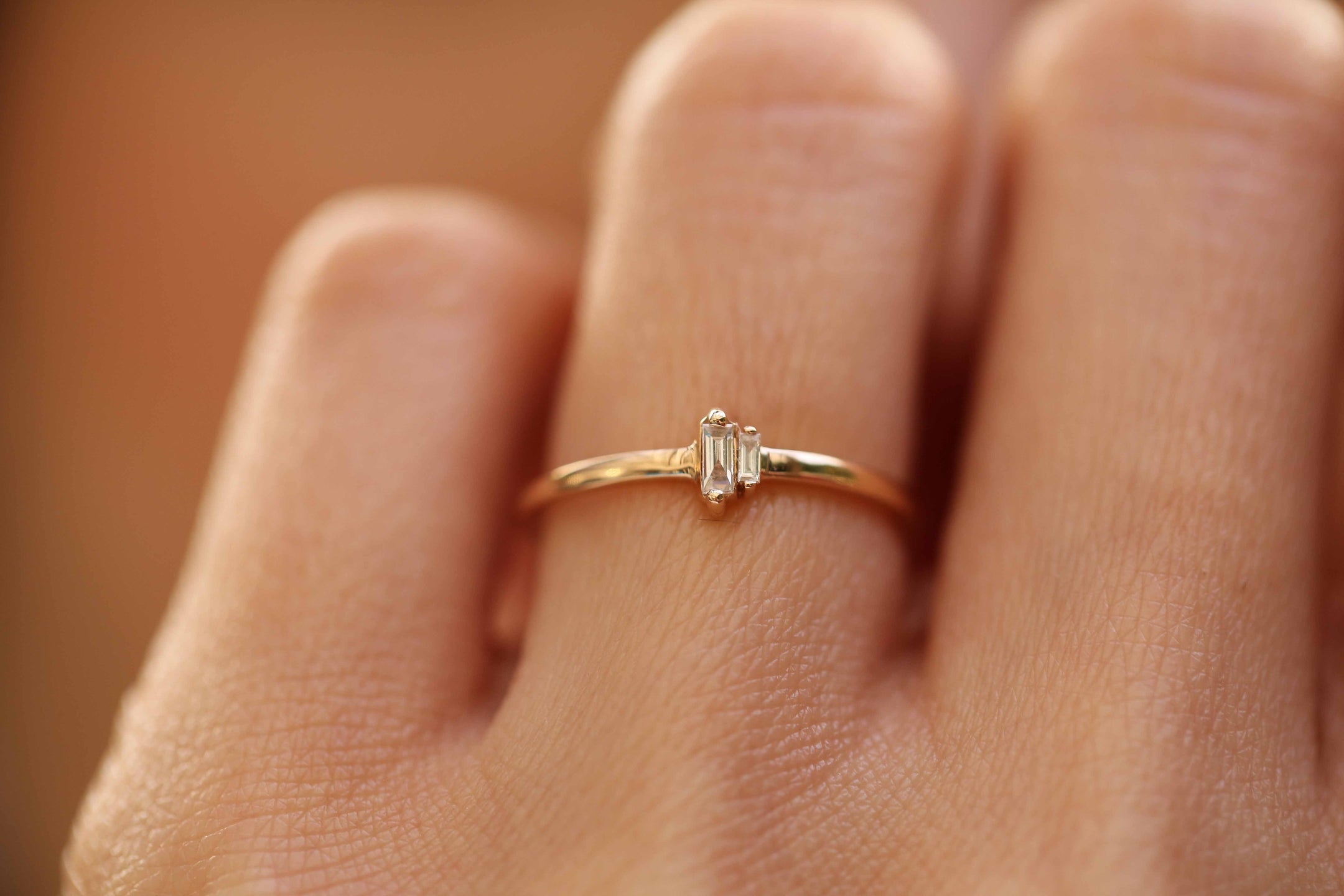 Mini Double Baguette Diamond Ring