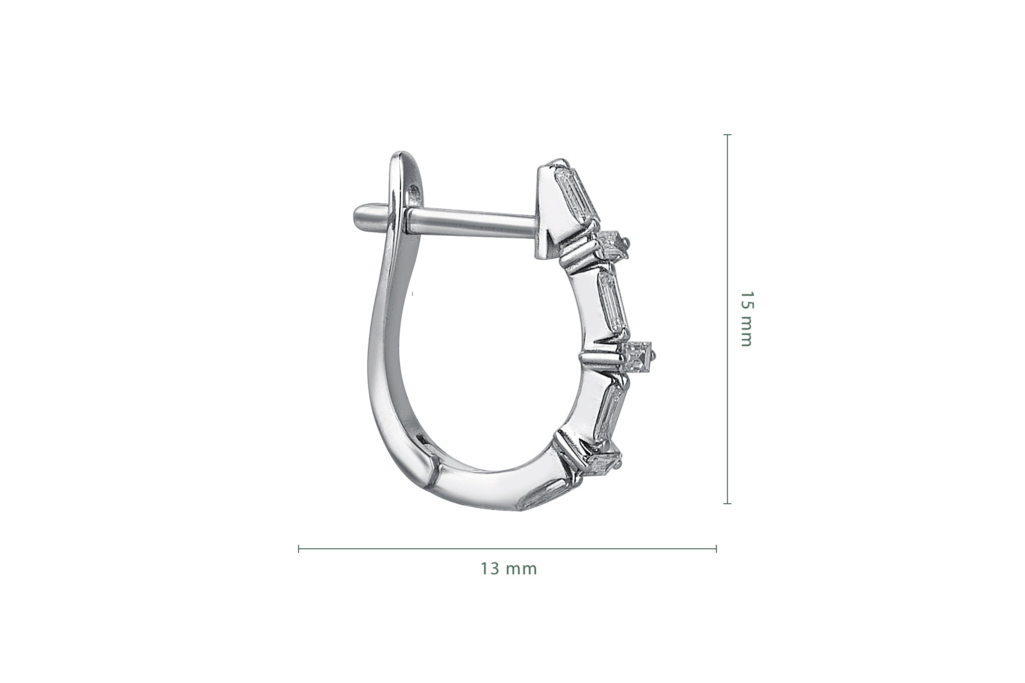 Row Baguette Earrings