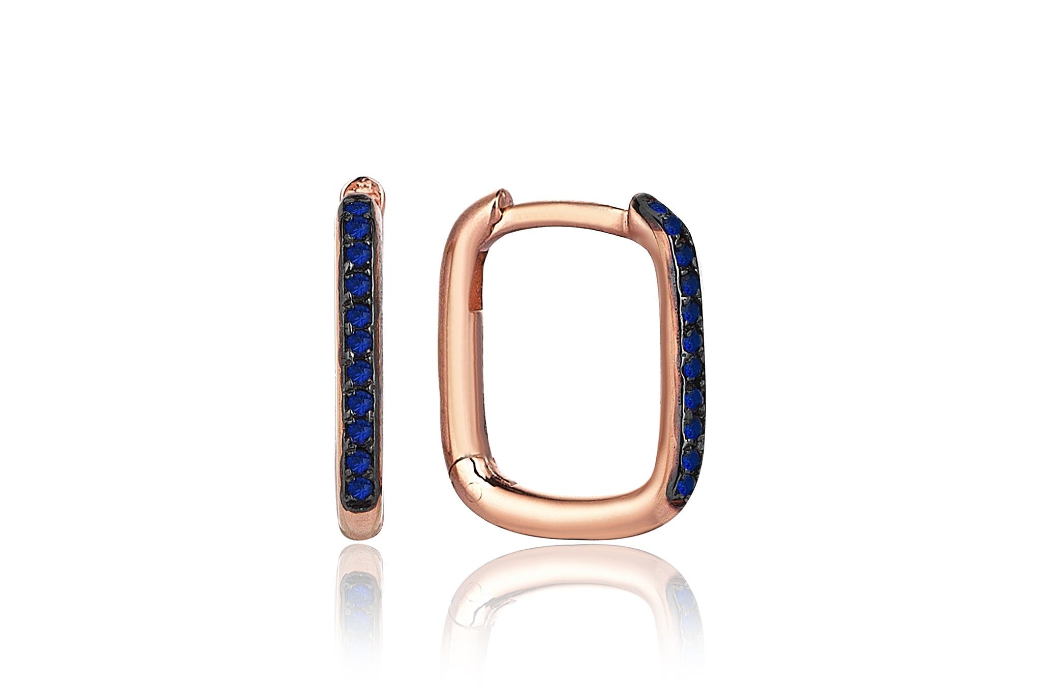 Rectangular Sapphire Earrings