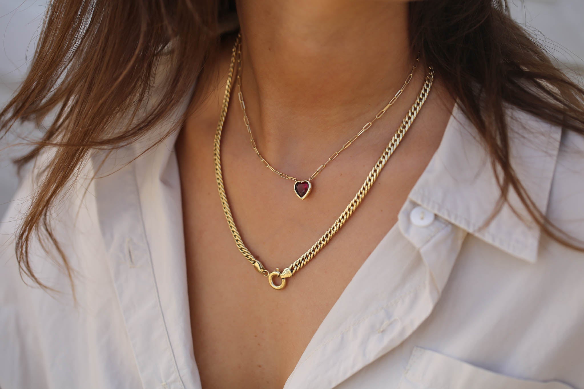 Heart Ruby Necklace