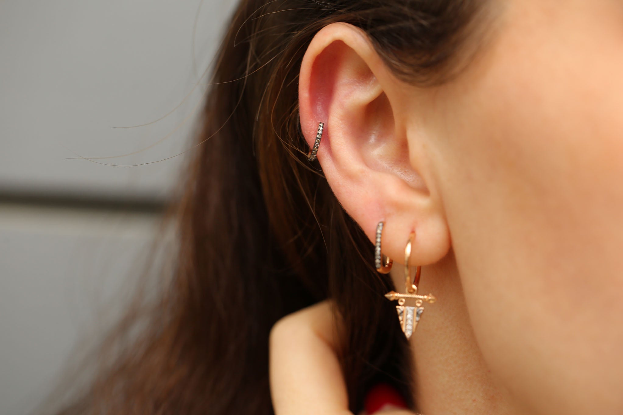 Cartilage Earrings Cognac