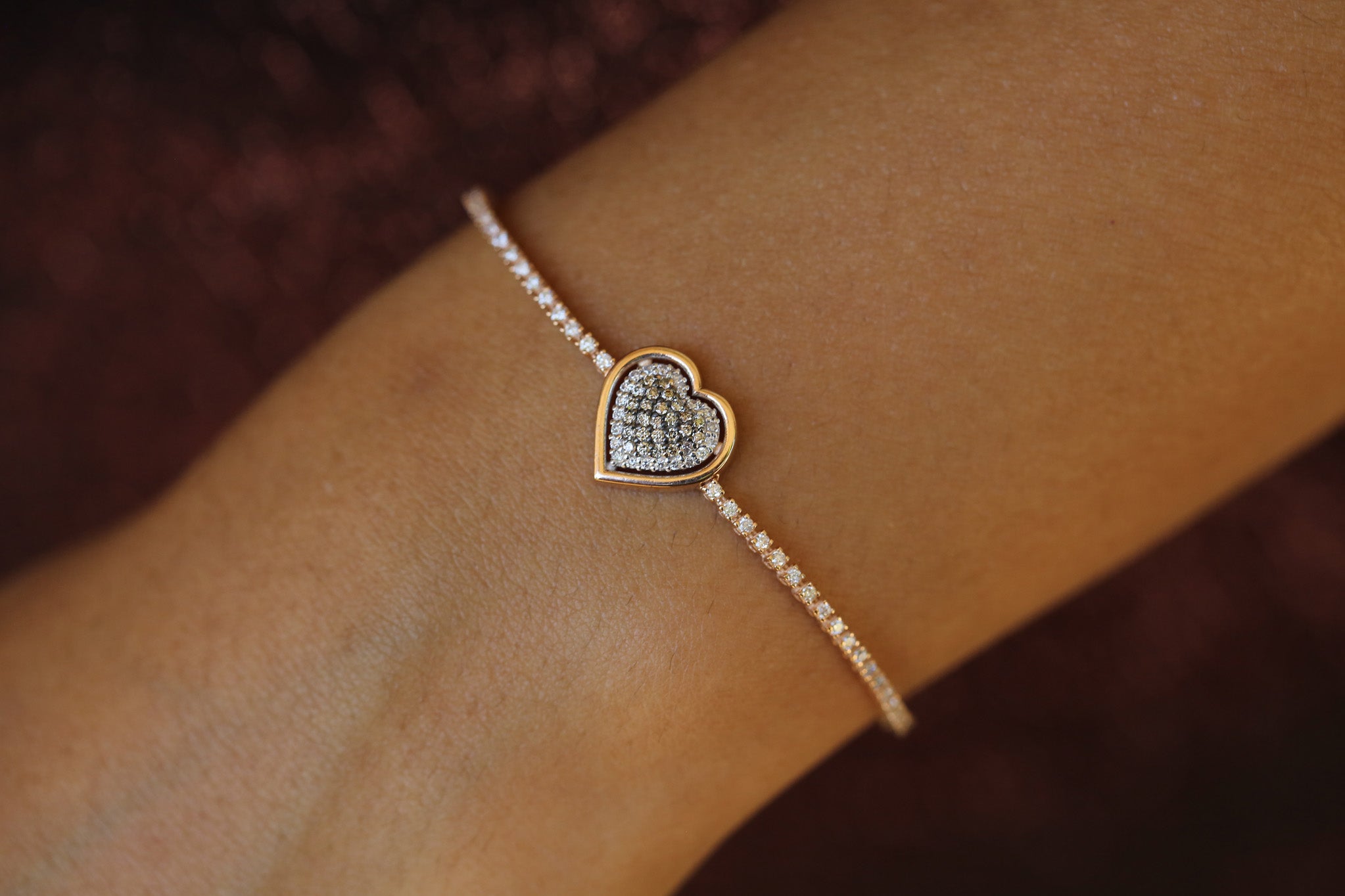 Heart Tennis Bracelet