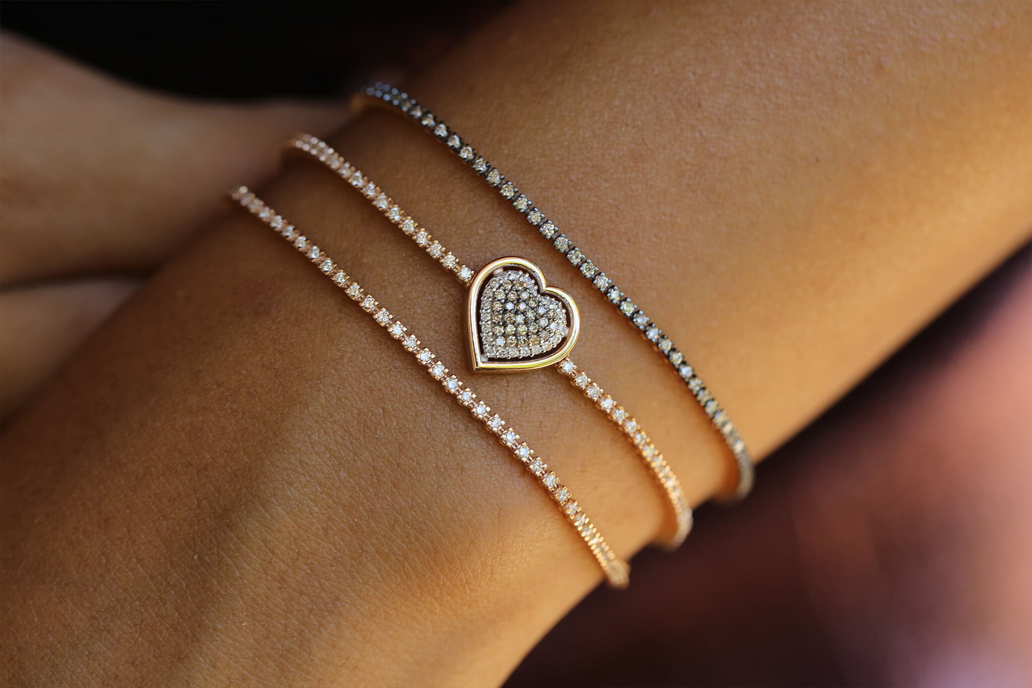 Heart Tennis Bracelet