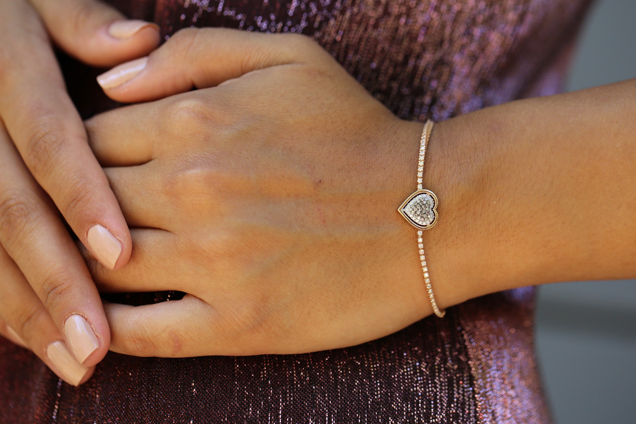 Heart Tennis Bracelet