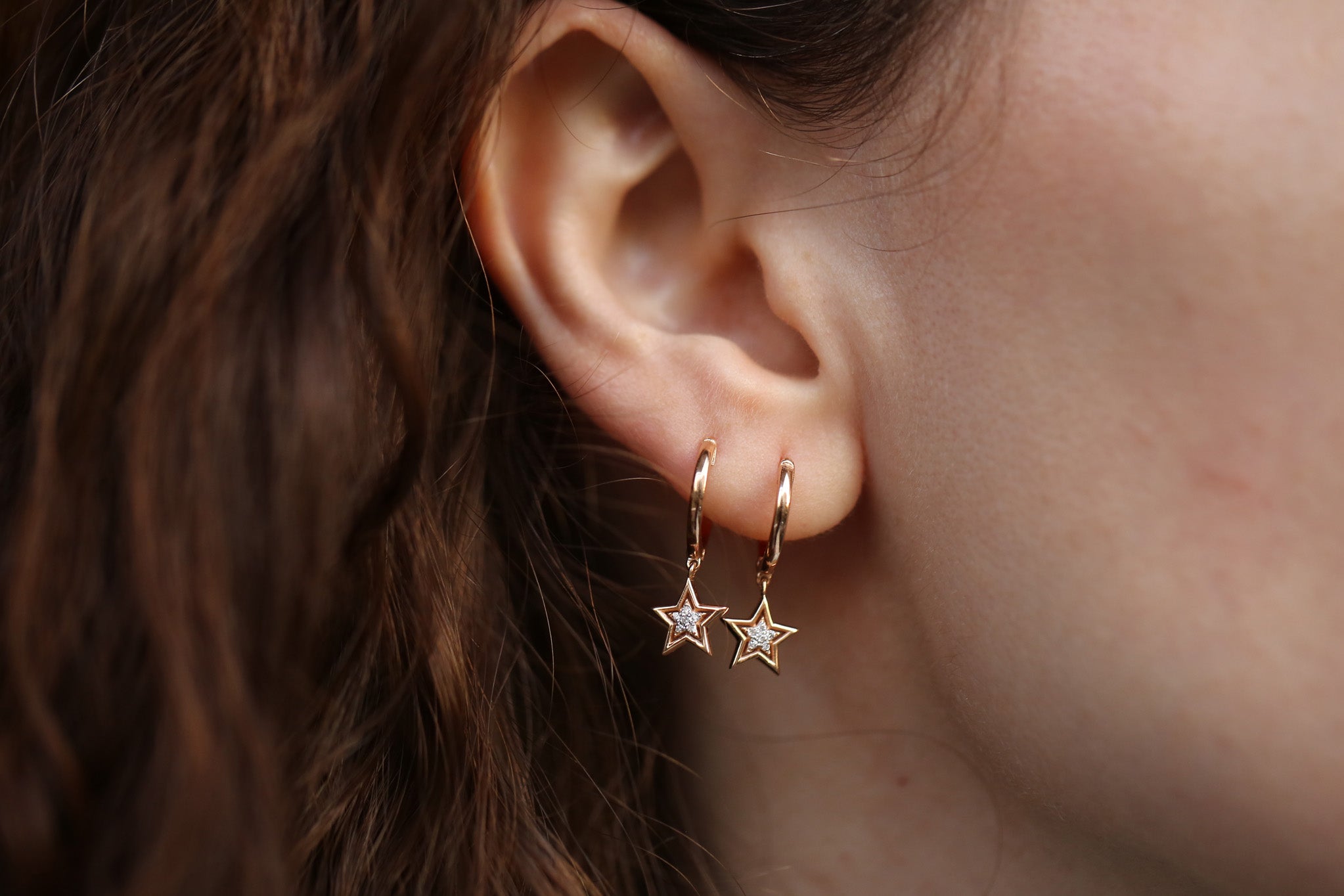 Mahal Star White Earrings