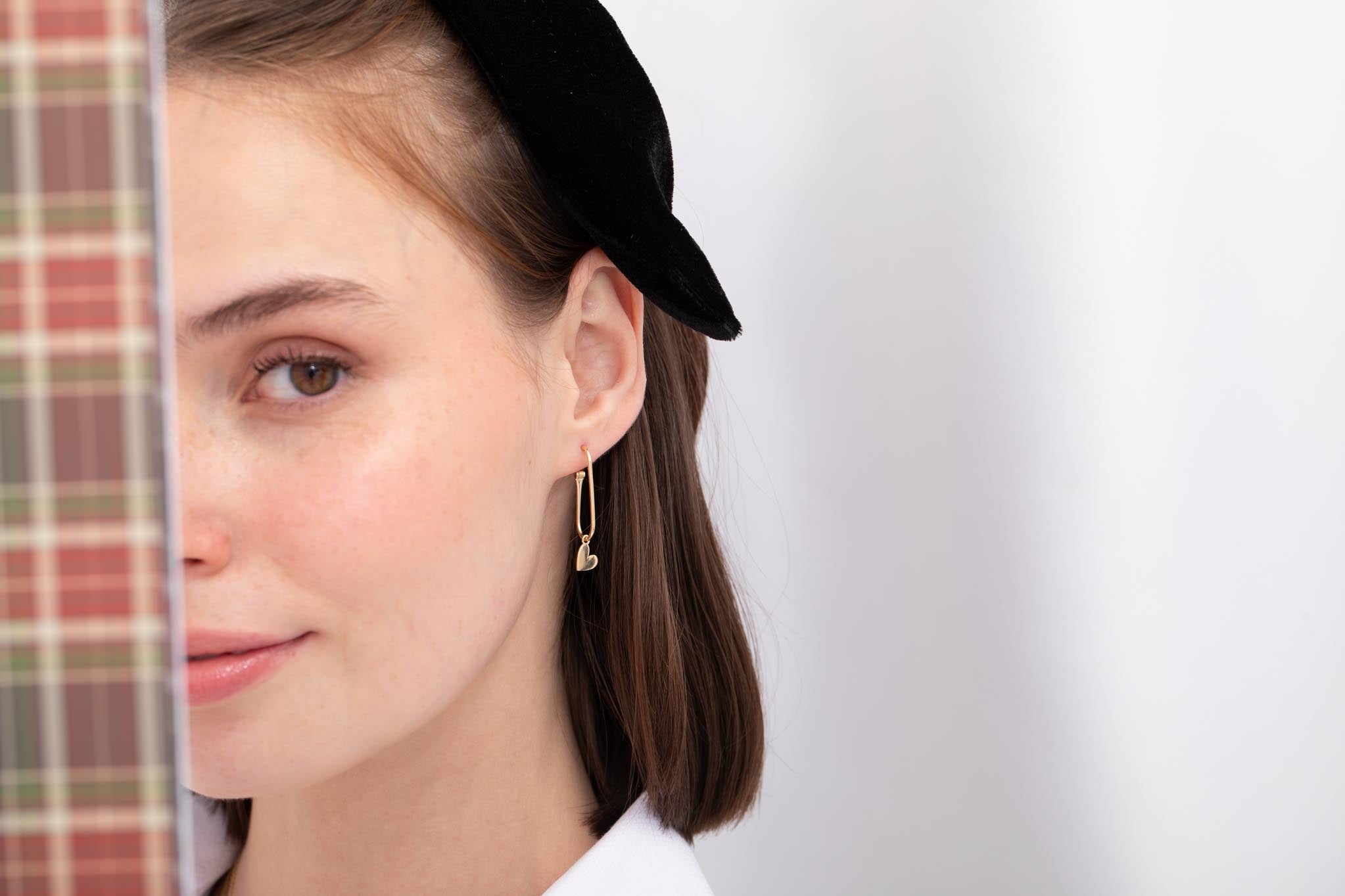 Line Heart Earrings